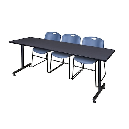 Kobe Rectangle Training Table, 84" W, 29" H, Laminate Top, Gray MKTRCT8424GY44BE